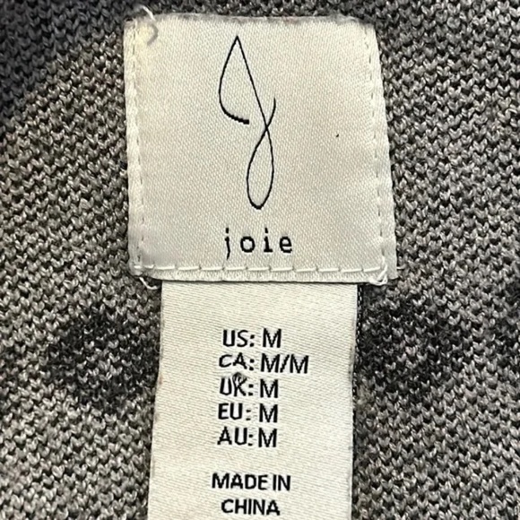 Joie Fair Isle Mock Neck Sweater Super Soft Gray Black Womens Size Medium - Picture 6 of 12